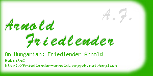 arnold friedlender business card
